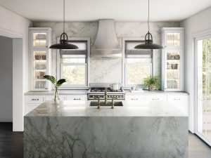 Bright stone surface - Bergen Kitchen Island and Surfaces