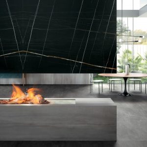 Metal Silver Fire Place
